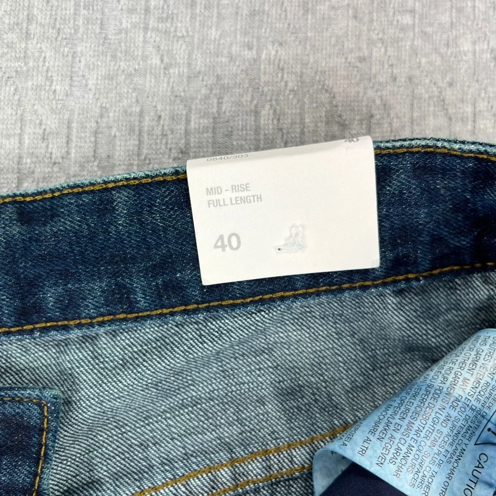 New Zara baggy balloon wide leg Jeans Women 31 Blue High Rise Button Fly Denim - Picture 12 of 15